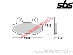Placute frana spate - SBS 200HF (ceramice) - (SBS)