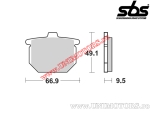 Placute frana spate - SBS 517HF (ceramice) - (SBS)
