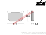 Placute frana spate - SBS 540HF (ceramice) - (SBS)