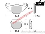 Placute frana spate - SBS 544HF (ceramice) - (SBS)