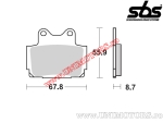 Placute frana spate - SBS 570LS (metalice / sinterizate) - (SBS)