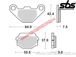 Placute frana spate - SBS 586LS (metalice / sinterizate) - (SBS)