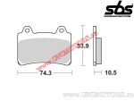 Placute frana spate - SBS 590HF (ceramice) - (SBS)