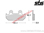 Placute frana spate - SBS 593HF (ceramice) - (SBS)