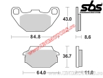 Placute frana spate - SBS 749HF (ceramice) - (SBS)