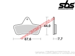 Placute frana spate - SBS 758ATS (metalice / sinterizate) - (SBS)