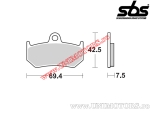 Placute frana spate - SBS 763HF (ceramice) - (SBS)