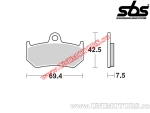Placute frana spate - SBS 763LS (metalice / sinterizate) - (SBS)