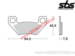 Placute frana spate - SBS 822ATS (metalice / sinterizate) - (SBS)