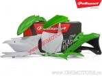 Plastic set (white - green) - Kawasaki KX 85 ('14-'19) - Polisport