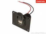 Presa USB doppia integrata Power (A) 5A con tappo M+S e piastra di montaggio - JM