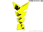 Proteção de tanque Soft Touch 134,2 x 222,9 mm amarelo fluorescente - OneDesign Bike