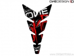 Protección de depósito 'Aniversario' 223 x 134 mm Negro Mate/Rojo - OneDesign Bike