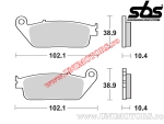 Rear brake pads - SBS 645HF (ceramic) - (SBS)