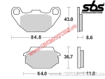 Rear brake pads - SBS 749HF (ceramic) - (SBS)