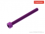 Round Cap Screw Pro Bolt M5 x 0.80 x 45 mm Aluminum Violet - JM