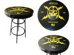 Round Pub Table - Black, Yellow, Chrome - 99050184