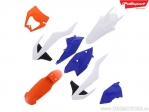 Set plastice portocalii/albe/albastre - KTM EXC 250 E / EXC 300 E ('17) / EXC-F 450 ie Sixdays ('17-'19) - Polisport