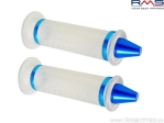 Set transparenter Lenkergriffe mit blauen Endkappen - RMS
