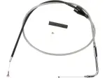 Stainless Braided Idle Cable - Silver, Unfinished - 06510176