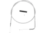 Stainless Braided Throttle Cable - Silver, Unfinished - 06500296