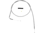 Stainless Braided Throttle Cable - Silver, Unfinished - 06501073