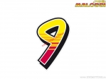 Stickers (stickers) "9" ENKO4 12,2x19,2cm - 2 stuks - Malossi