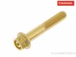 Tornillo de tapa hexagonal Pro Bolt M6 x 1.00 x 35 mm Aluminio Racing dorado - JM