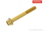 Tornillo de tapa hexagonal Pro Bolt M6 x 1.00 x 45 mm de aluminio Racing dorado - JM