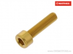 Tornillo de tapa redonda Pro Bolt M5 x 0.80 x 20 mm de aluminio dorado - JM
