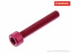 Tornillo de tapa redonda Pro Bolt M5 x 0.80 x 30 mm aluminio rojo - JM
