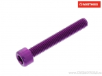Tornillo de tapa redonda Pro Bolt M6 x 1.00 x 40 mm aluminio violeta - JM