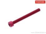 Tornillo de tapa redonda Pro Bolt M6 x 1.00 x 55 mm aluminio rojo - JM
