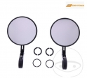 Universal round mirror short arm set Daytona black color mounted on handlebar end - JM