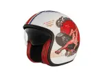 Vintage Pin Up Helm - Mat, Rood, Wit - Volwassen - 3XL - 01043475