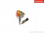 Vorder-/Rücklicht rechts Blinker: 77x48mm Chromgehäuse und orangefarbenes Glas - JM